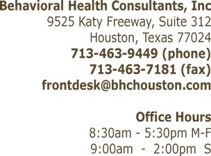 Behavioral Health Consultants - Houston,Texas